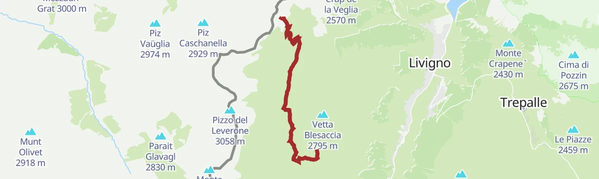 Route map: Rifugio Cassana - Carosello 3000 mtb